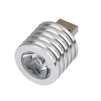 3X Алюминий 3 Вт USB Светодиодная лампа Розетка Прожектор Фонарик Белый свет 1
