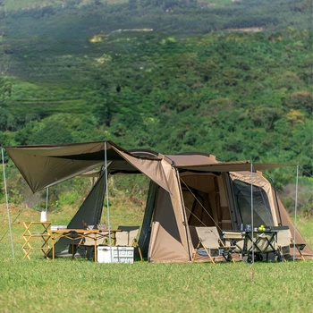 Открытый туннельный шатер Beetle, большое пространство для кемпинга, защита от дождя и солнца, палатка для 5-10 человек