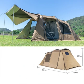 Открытый туннельный шатер Beetle, большое пространство для кемпинга, защита от дождя и солнца, палатка для 5-10 человек 5
