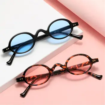 Модные солнцезащитные очки UV400 в стиле хип-хоп, овальные очки в маленькой оправе, круглые солнцезащитные очки
