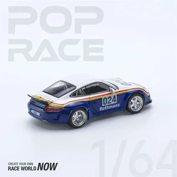 Pop Race 1: 64 RWB 997 КРАСНЫЙ СИНИЙ # 24 Отлитая под давлением модель автомобиля 2