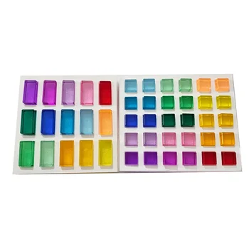 Акриловые Светящиеся Прозрачные Кубики цвета радуги, строительные блоки для укладки светотеневых игрушек, сенсорные игрушки для детского подарка 0