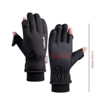 Уличные ветрозащитные теплые перчатки, мягкие велосипедные ветрозащитные водонепроницаемые бархатные перчатки, лыжные перчатки для катания на лыжах 5