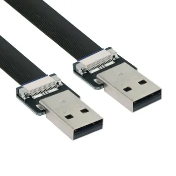 Разъем USB 2.0 Type-A к разъему Type-A для передачи данных, плоский тонкий гибкий кабель для FPV, диска, сканера и принтера