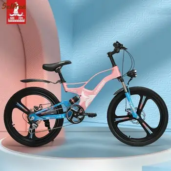 Детский горный велосипед из магниевого сплава для мальчиков и девочек 8-10-12 лет с двойной амортизацией, трансмиссия Hot Selfree