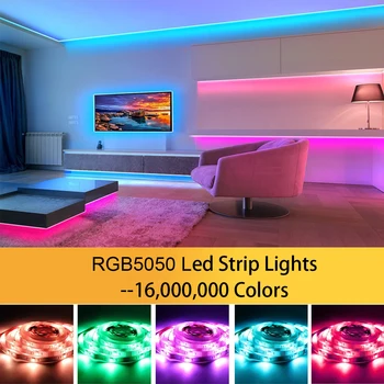 1-30 м Светодиодная лента RGB 5050 Светодиодные фонари WIFI Гибкая Ламповая лента Светодиодная Диодная лента для украшения комнаты Полоса подсветки телевизора 1