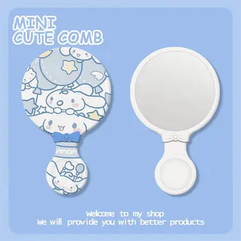 Kawaii Sanrio Hello Kitty Kuromi Портативное Ручное зеркало с Милой мультяшной ручкой Cinnamoroll Зеркало для макияжа Подарки Игрушки для детей 4