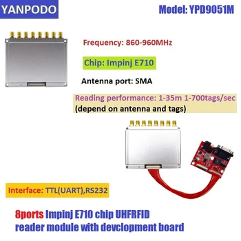 Yanpodo Long Range 1-35 М UHF RFID Считывающий Модуль RS232 8 портов Impinj E710 Чип Для Спортивного Хронометражного Решения 0
