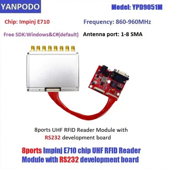 Yanpodo Long Range 1-35 М UHF RFID Считывающий Модуль RS232 8 портов Impinj E710 Чип Для Спортивного Хронометражного Решения 1