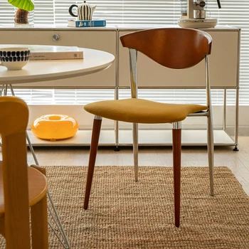 Обеденные стулья в скандинавском стиле в стиле ретро, металлический дизайн, домашние креативные обеденные стулья для отдыха, подушки на открытом воздухе, мебель для дома Cadeira WZ50DC