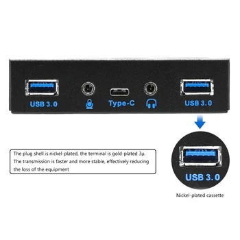Универсальная передняя панель с гибким диском 3,5 дюйма USB3.0 Расширьте возможности подключения вашего компьютера с помощью 2 портов USB3.0 и 1 порта типа C 2