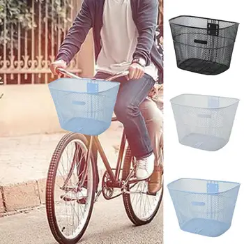 Велосипедная корзина, утолщенная винтом, Прочная, простая в установке Металлическая корзина для хранения предметов, Велосипедная корзина большой емкости, аксессуар для студенческого велосипеда