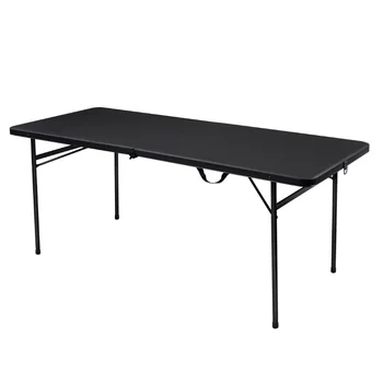Складной пластиковый столик с двумя ножками, черный 5