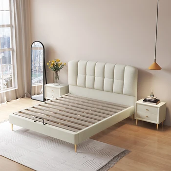 Современная мебель для спальни двуспальная кровать многофункциональные деревянные кровати королевского размера 5