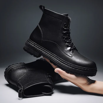 Мужские ботинки Chukka из водонепроницаемой кожи, повседневные оксфордские ботинки на шнуровке, повседневная мужская обувь