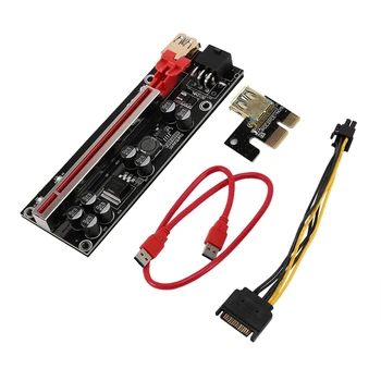 VER009S Plus PCI-E Riser Card 009S PCIE X1-X16 6Pin Power 60 СМ Кабель USB 3.0 Для Майнинга Видеокарты GPU 5