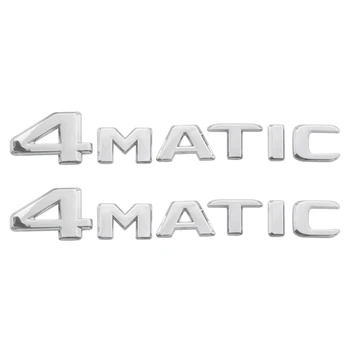 2 ШТ 4MATIC Серебристый Авто Багажник Дверь Крыло Бампер Значок Наклейка Эмблема Клейкая Лента Наклейка Аксессуары Для Mercedes-Benz