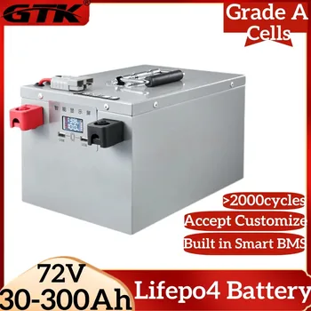 GTK 24S 72V Аккумулятор 30Ah 60Ah 100Ah 120Ah 150Ah 200Ah 250Ah 300Ah Lifepo4 для 3600W 7200W Гибридов EV RV Мотоциклов Солнечной Системы