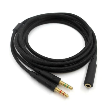 3,5 мм Универсальный Удлинительный кабель для игровых наушников 2 в 1 для HyperX Cloud II / для Alpha / Наушники Cloud Flight для Comp