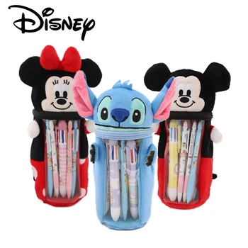 Плюшевый карандаш Disney Stitch, мультяшная сумка Stich, пенал, косметичка с Микки и Минни Пухом, косметичка для макияжа, кошелек для монет, сумка для кошелька, Игрушки, подарки 0