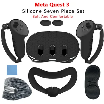 Силиконовый Защитный Чехол Shell Case Для Гарнитуры Meta Quest 3 VR Head Face Cover Eye Pad Ручка-Захват Кнопка-Колпачок Аксессуары Для Виртуальной Реальности