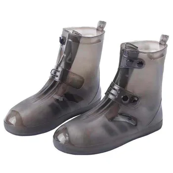 однотонные непромокаемые ботинки бахилы водонепроницаемые противоскользящие и износостойкие бахилы из силиконовой резины утолщенные и непромокаемые