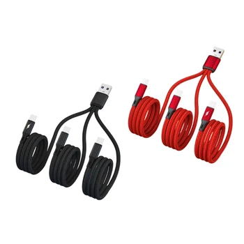 кабель для быстрой зарядки 20 см/120 см 3 в 1 с разъемами USB и 3x Type-C