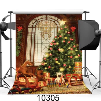 Фоны для фотосъемки Рождественской елки для фотофона Рождественский подарок Старый дом Детская Фотосессия Фотофоны Виниловые 3D