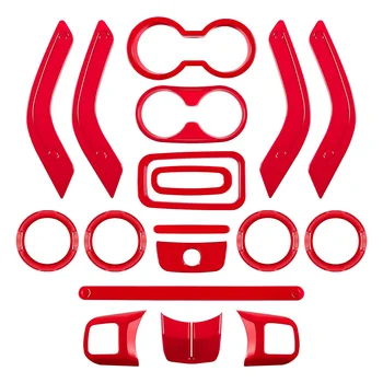 18шт Декоративная Рамка Кольцо Центральное Управление Салонные Автомобильные Аксессуары для Jeep Wrangler Красный
