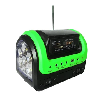 Портативное радио, солнечное аварийное освещение, система аварийной выработки электроэнергии с функцией MP3, 3 светодиодные лампы, походная лампа 3