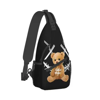 Крутые нагрудные сумки через плечо со смайликами, карманы с плюшевым мишкой, дорожная сумка-мессенджер, спортивная подростковая сумка через плечо Унисекс