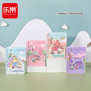 Мультяшный блокнот Sanrio Hello Kitty Cinnamoroll Kuromi My Melody A6 Coil Book Обучающие канцелярские принадлежности Портативный блокнот Дневник Подарки