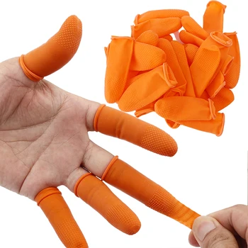 100 / 10шт Одноразовых латексных накладок для пальцев, антистатических резиновых накладок без порошка, защитных перчаток для пальцев, промышленных перчаток, инструмента для дизайна ногтей 1