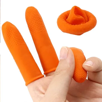 100 / 10шт Одноразовых латексных накладок для пальцев, антистатических резиновых накладок без порошка, защитных перчаток для пальцев, промышленных перчаток, инструмента для дизайна ногтей 2