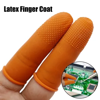 100 / 10шт Одноразовых латексных накладок для пальцев, антистатических резиновых накладок без порошка, защитных перчаток для пальцев, промышленных перчаток, инструмента для дизайна ногтей 3