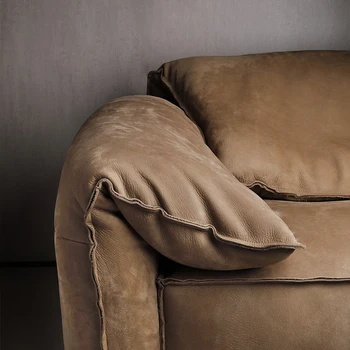 Легкий роскошный стиль слоновьи уши оригинальный импортный диван из матовой кожи простой дизайнер высокого класса 2