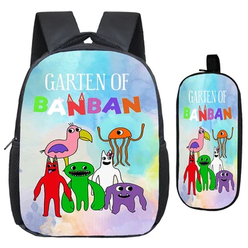Мультяшный рюкзак Garden Of Banban для детей 2-5 лет, аниме-сумка для книг, комплект из 2 предметов для мальчиков и девочек, школьная сумка для детского сада, рюкзак для малышей