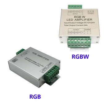 Светодиодный усилитель RGBW/RGB DC12V - 24V 24A 3-Канальный 4-канальный повторитель выходной мощности Консольный контроллер для полосового освещения