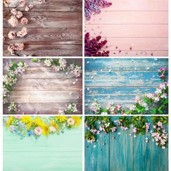 Весенние цветы SHUOZHIKE, деревянные фоны для фотосъемки, деревянный детский фон для фотосъемки домашних животных, студийный реквизит MHZ-02