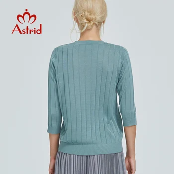 Astrid 2023 Осень, новое поступление, женский свитер, топ, светло-зеленый, с коротким рукавом, качественная модная женская одежда, женские свитера MS-005 3
