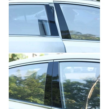 8 шт. Автомобильный глянцевый черный с зеркальным эффектом, накладка на стойку окна автомобиля для NISSAN Qashqai 2016 2017 2018 2019 2020 2021 2