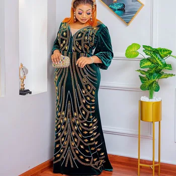 Бархатная Абайя Дубай Турция Мусульманская Мода Платье-Хиджаб Кафтан Исламская Одежда Африканские Макси Платья Для Женщин Халат Musulman De Mode