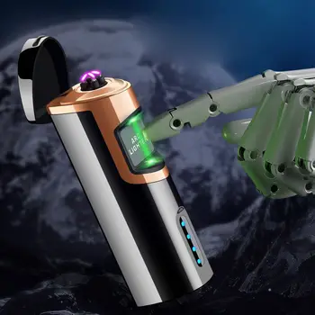 2023 Новая портативная импульсная Беспламенная Плазменная USB-зажигалка с двумя дугами, Уличная Ветрозащитная Металлическая зажигалка с сенсорным управлением, подарок для мужчин