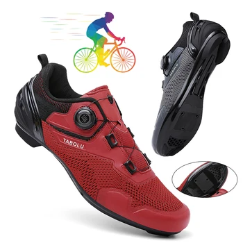 Модная сетчатая велосипедная обувь в стиле пэчворк, велосипедная обувь с дорожным дном, мужская спортивная обувь на открытом воздухе, новая гоночная обувь