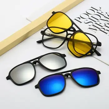 Закрепите солнцезащитные очки в оправе с поляризованными оптическими магнитными солнцезащитными очками с магнитным всасывающим магнитом, закрепите поляризованные солнцезащитные очки в стиле ретро