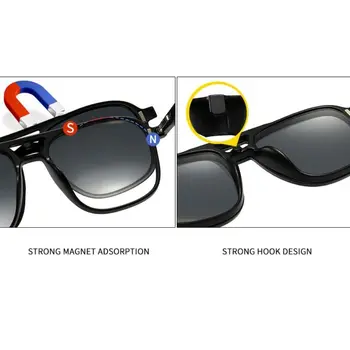 Закрепите солнцезащитные очки в оправе с поляризованными оптическими магнитными солнцезащитными очками с магнитным всасывающим магнитом, закрепите поляризованные солнцезащитные очки в стиле ретро 3