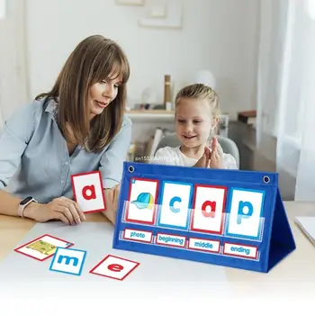 Настольный карманный стенд для составления слов CVC, игры по правописанию и акустике с карточками Для детей, детский сад 1