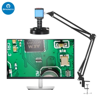 Камера Микроскопа HDMI VGA 1080P Full HD Веб-камера с Зум-объективом 5-50 мм F1.6, Консольный Держатель для Промышленного машинного Зрения