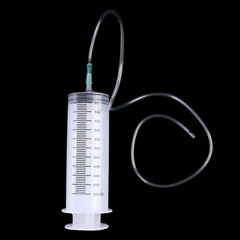Шприц-инжектор объемом 500 мл из прозрачного пластика, Большой одноразовый шприц со шлангом 4