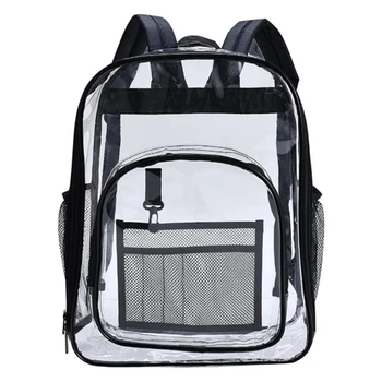 Прозрачная сумка из ПВХ, водонепроницаемый рюкзак, Унисекс, рюкзак большой емкости, однотонный прозрачный рюкзак, дизайнерский рюкзак для пары, модный рюкзак